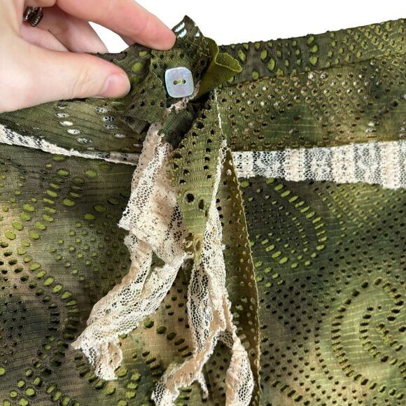 NWT Lucky Brand Bathing Suits Green Eyelet Strapless Cover-Up Dress XS/Small - Picture 2 of 7